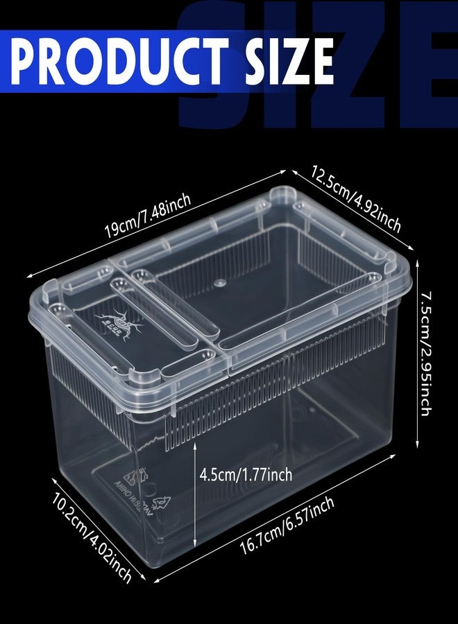 ايرينير صندوق تربية الزواحف من إيرينار، 8 قطع، مصنوع من البلاستيك، مناسب للعناكب، صندوق تغذية الرتيلاء، مناسب للتنين الملتحي، السحلية، العنكبوت، أبو بريص، العقرب (شرائط تهوية، شفاف، 7.48 × 4.92 × 2.95 بوصة) - Image 2